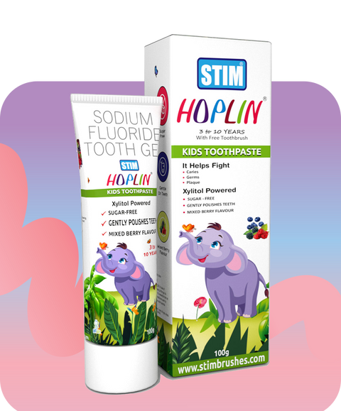 Hoplin Toothpaste For Kids- 3 Years to 10 Years - With Free Toothbrush